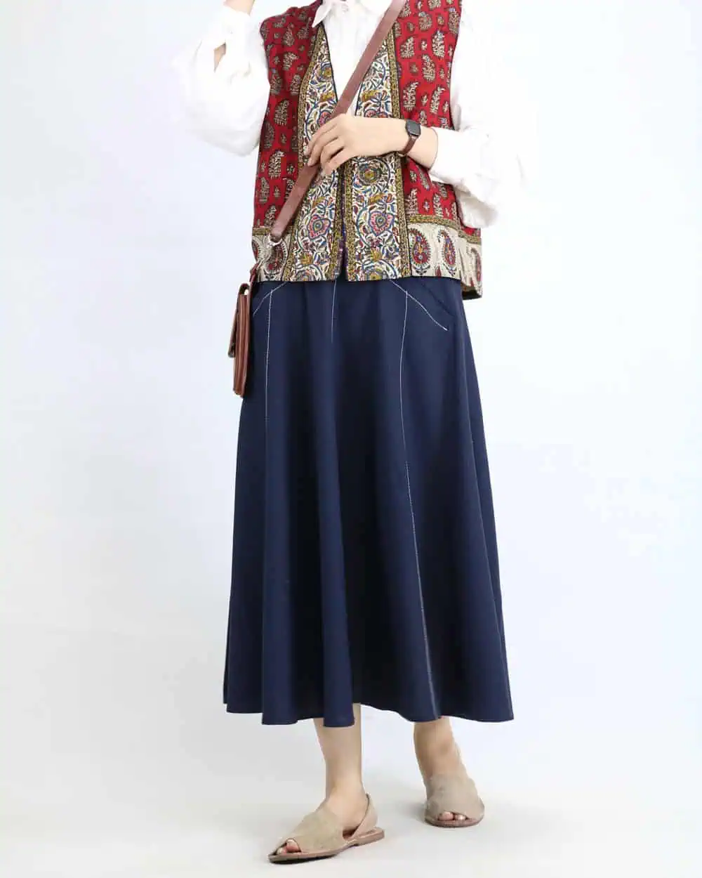 دامن کلوش سرمه‌ای چاشو مزون